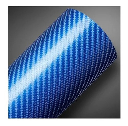 Envelopamento Vinil Fibra Carbono Azul 5d Com 3m X 1,52m