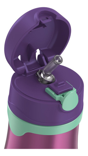 Botella Con Bombilla Thermos Sippy Kids 290ml Morado
