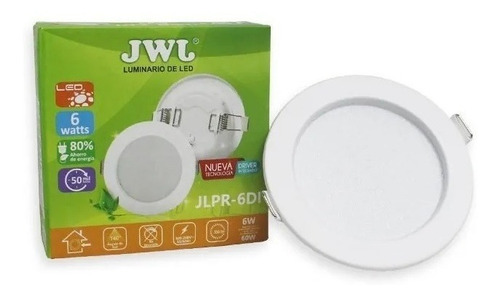 Plafon Led 6w Empotrable Luz Blanca Redondo 25pzs Jwj