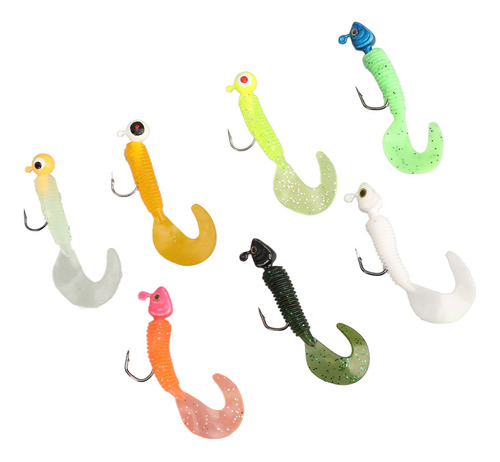 Juego De 17 Señuelos De Pesca Soft Grub Gear, Anzuelo De Met