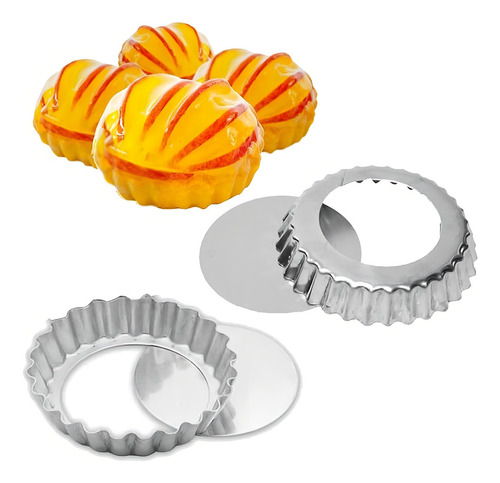 12 Formas Crespa Fundo Removível Alumínio 9 Cm Mini Torta