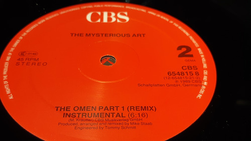 Mysterious Art The Omen Part 1 (remix) Vinilo Maxi Germany (Usado)