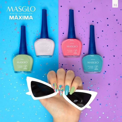 Kit Esmaltes Masglo Tradicionales Varios Tonos 4 Pz 13.5 Ml