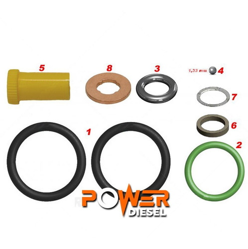 Imagen 1 de 7 de Kit Reparación Orings Y Arandelas Inyector Tector 0445120007