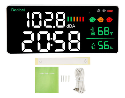 X Medidor De Som Led Decibel 2.4g Wifi Montado Na Parede