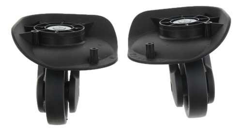 2 X 2x Ruedas Giratorias De Equipaje De Plástico Negro