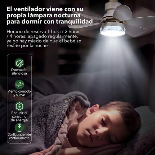 Ventilador De Techo Haimo E27 Con 6 Palas De Plástico