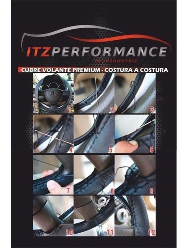 Cubre Volante Funda Cuero Auto Premium Costura Cocido Itz
