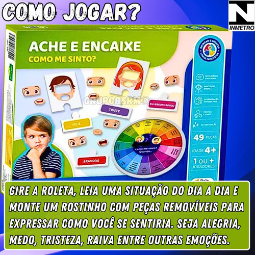 Jogo Das Emoções Ache Encaixe Como Me Sinto Expressão Facial
