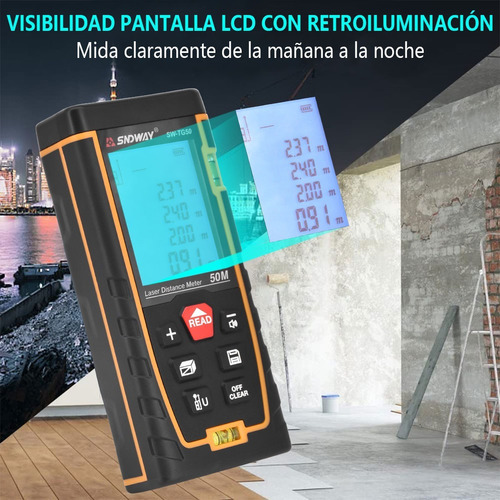 Medidor De Distancia Laser Digital 50 Metros
