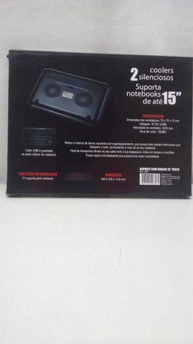 Suporte Para Notebook Bright Com 2 Coolers Usb 0227 Preto