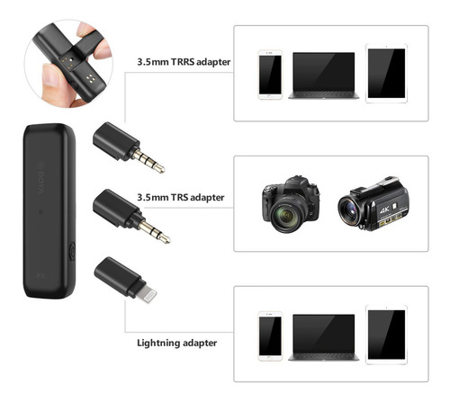 Imagem 8 de 9 de Microfone Boya By-wm3d P/ iPhone Câmeras E Laptops
