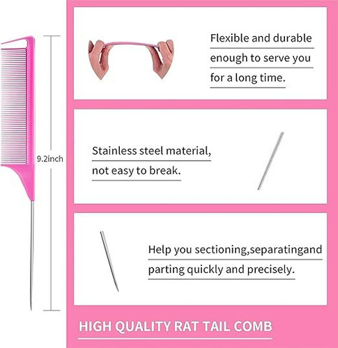 Set Of 8 Hairbrushes, Nylon Hairbrush With Duckbill Clip