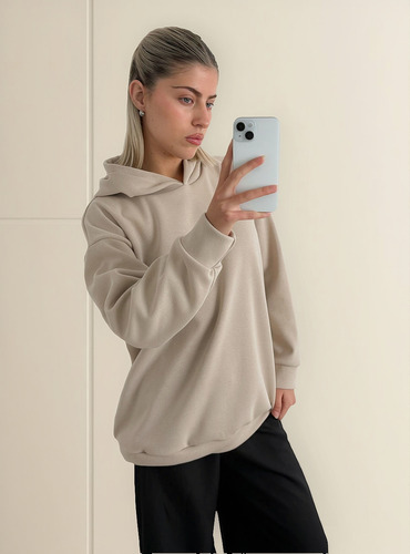 Buzo Oversize Frisado Benka Error404 Mujer Amplio Capucha