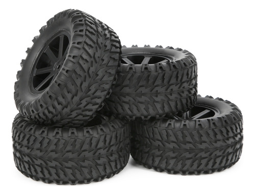 4 Peças De Pneus Rc Wheels Com 7 Peças De Raios Para 1/10 De