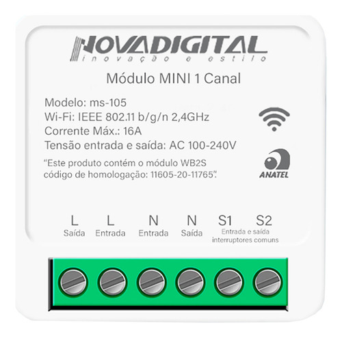 Kit 20x Interruptor Intelig Relé Wifi 1 Canal 16a Diy
