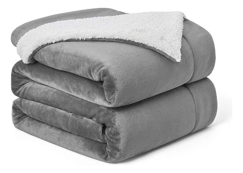 Frazada Polar Plush Térmica Con Chiporro Sherpa 1.5plz Suave