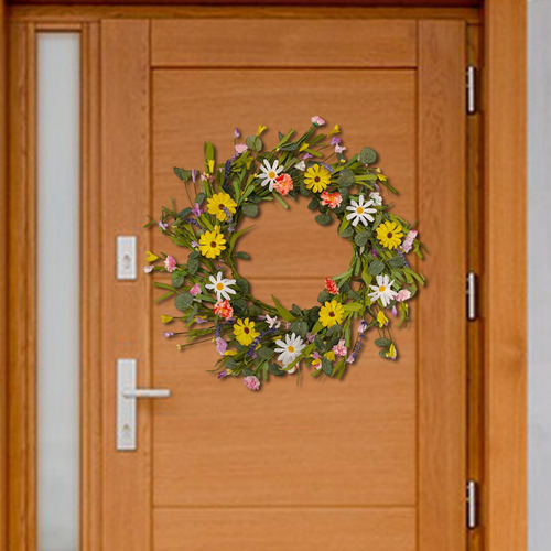 Decoración De Corona Floral Artificial Puerta Colgante De