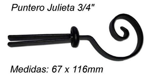 Imagen 6 de 10 de Kit Barral Cortina 3/4(19mm) X 3m Sop Lans Hierro Forjado
