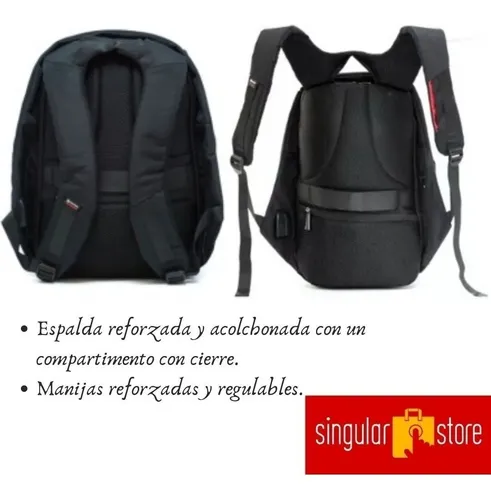 Mochila Notebook Usb Reforzada Urbana Impermeable