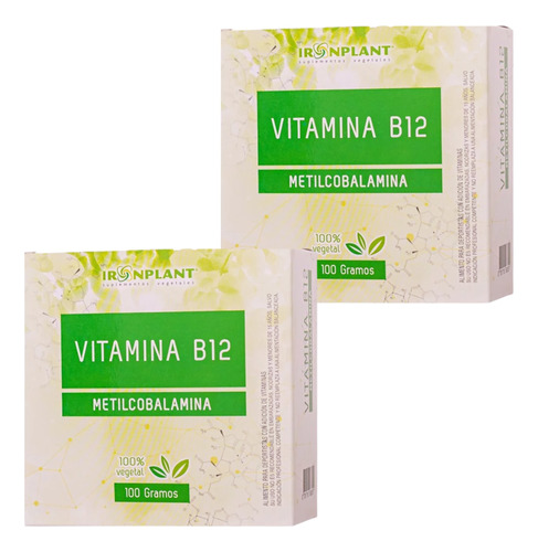Vitamina B12 Metilcobalamina Iron Plant Suplemento Vegano 2u