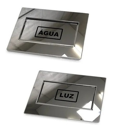 Visor Leitura De Água E Luz De Aço Inox Polido Brilhante