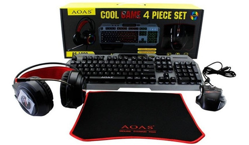 Set Gamer Rgb 4 Piezas Aoas