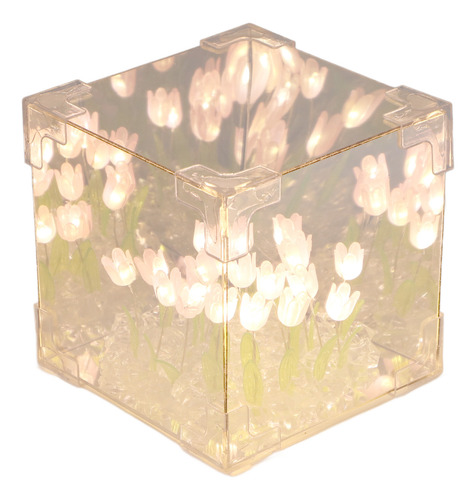 Lámpara Led 2 En 1 Con Espejo En Forma De Cubo De Tulipán L