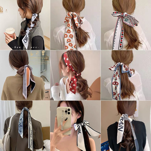 Pañuelo De Seda Retro, Accesorios Para El Cabello Para Mujer