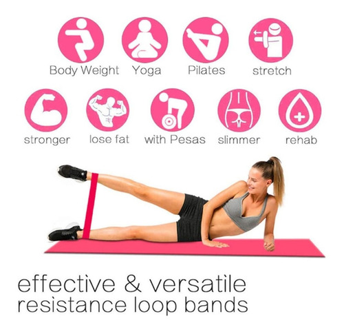 Imagen 5 de 10 de Set De Mini Bands X 5 Resistencias Banda Circular + Bolso