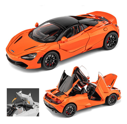 Mclaren 720s Roadster Miniatura Metal Coche Con Luz Y Sonido