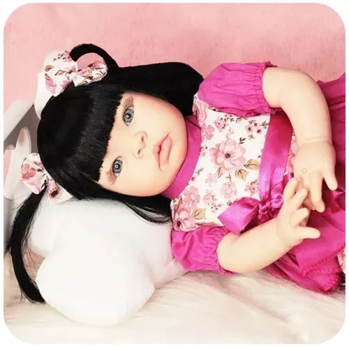 Boneca Bebe Reborn Morena Realista Vinil Siliconado 24 Itens no Shoptime