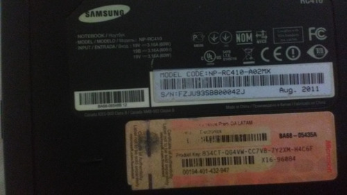 Laptop Samsung Np-rc410-a02mx Core I3 (Usado)