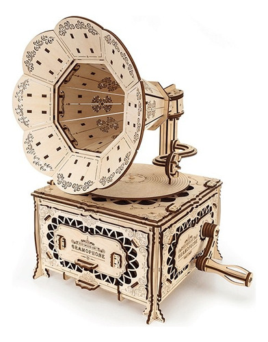 Rompecabezas 3d Ewa Wooden Mechanical Gramophone 321 Pzas