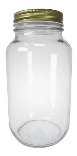 Frasco De Vidrio 940 Ml 24 Pz Conservas Fruta Color Dorada