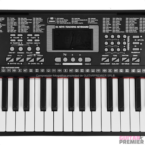 Imagen 9 de 10 de Organo Teclado 5/8 61 Teclas De Piano Usb + Atril + Fuente