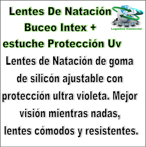 Lentes De Natacion Buceo Intex + Estuche 55692 Proteccion Uv