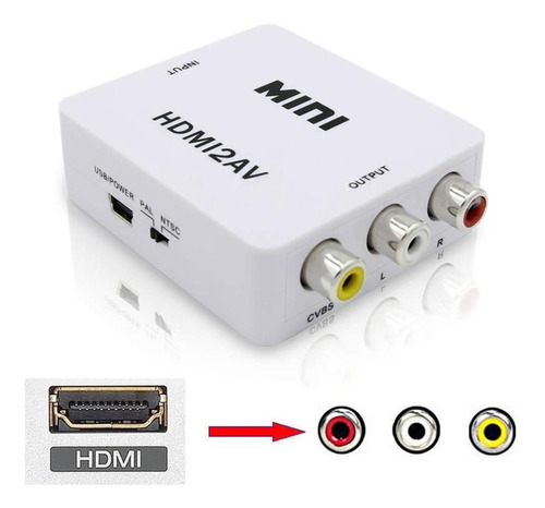 Adaptador Hdmi A Rca Audio Video Tv Led Cable Conversor 