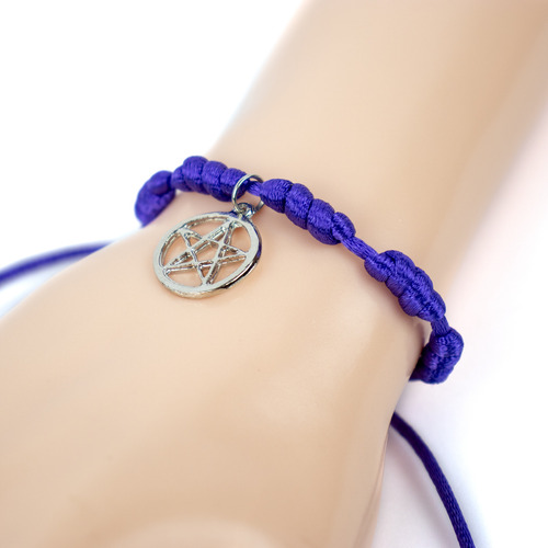 Pulseira Kabbalah 7 Nós - O Modelo Cor Kabbalah 7 Nós Cetim Roxa Bruxa Wicca
