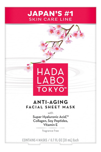 Hada Labo Tokyo Mascarilla Facial Antienvejecimiento 4 Unid Tipo De Piel Todo Tipo De Piel