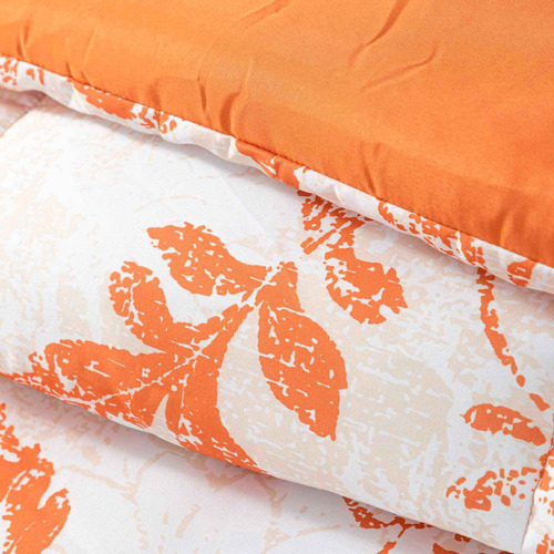 Plumon Reversible 2 Plazas Flores Terracota