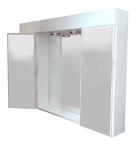 Botiquin Espejo Triptico Laqueado 2 Modulos Luz 80x58 Oferta