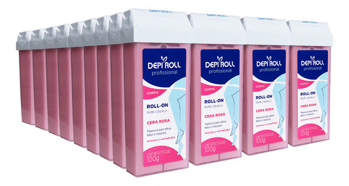 Kit Depiroll 36 Cera Roll-on Rosa 100g