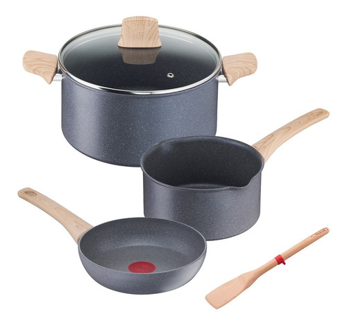 Imagen 1 de 5 de Batería Cocina T-fal Natural Force Olla Sartén Juego Premium