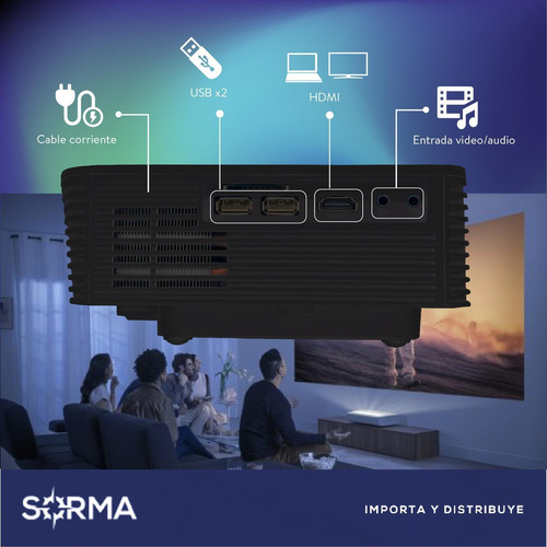 Imagen 5 de 10 de Proyector Wifi Mirrorcast Hd1080 Portatil 1500 Lumens