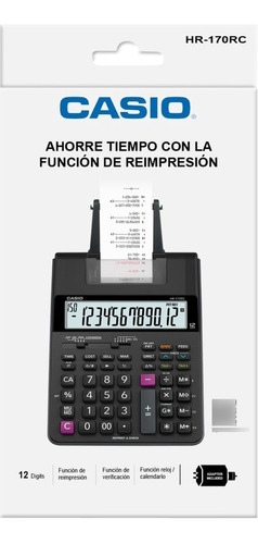 Imagen 4 de 6 de Sumadora Casio Hr-170rc Negra