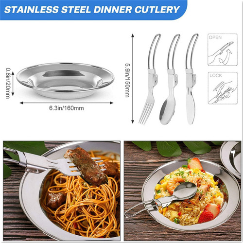 Juego De Utensilios De Cocina Para Acampar, Antiadherentes Y