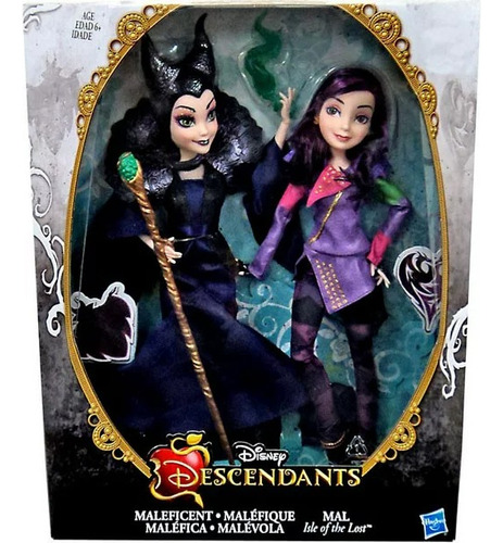 Disney Descendants Set 2 Muñecas Malefica Y Mal Caja Dañada