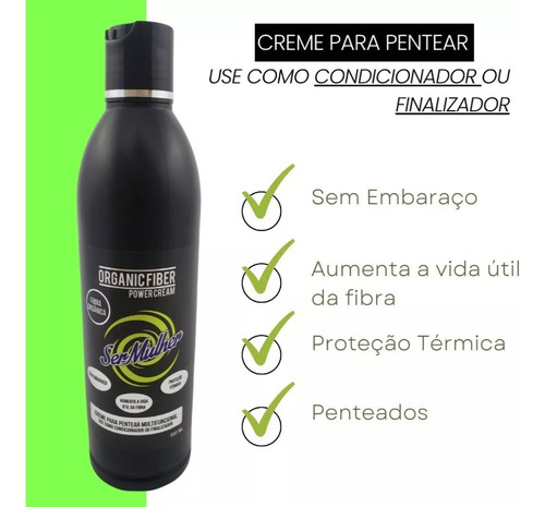 Kit 3 Cremes Para Pentear Cabelo Organico Alta Qualidade
