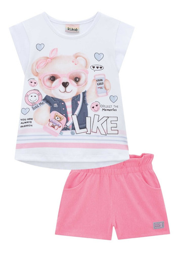 Conjunto Infantil Kukiê Verão Short E Blusa Like